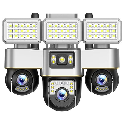 V380 New Arrival 3 PTZ and 3 Screens 6MP 4G Outdoor Security CCTV Camera Network PTZ Triple Screens Camera