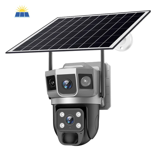 Hot Selling V380 Intelligent WiFi Camera IP Solar Gimbal Outdoor Color Night Vision Camera Foldable Solar Panel Solar Camera