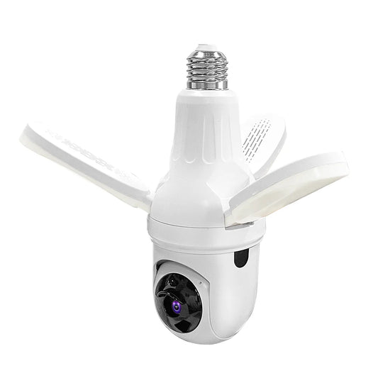 V380 2MP Wireless WiFi Smart Camera Night Vision Auto Tracking Security Camera Home Use Indoor CCTV Bulb Camera With Light