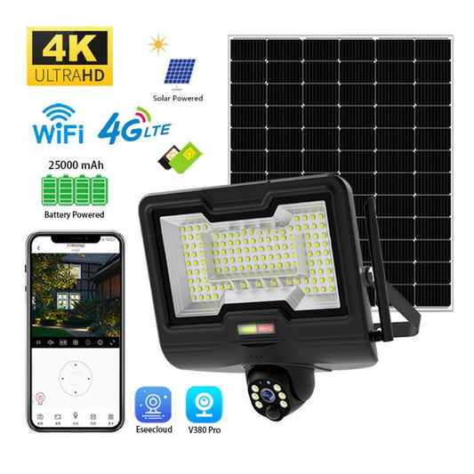 V380 Pro EseeCloud HD 4K New Solar Security Cameras 4G SIM Card 2.4Ghz WiFi IP Camera IP66 Outdoor Solar Camera for Floodlight