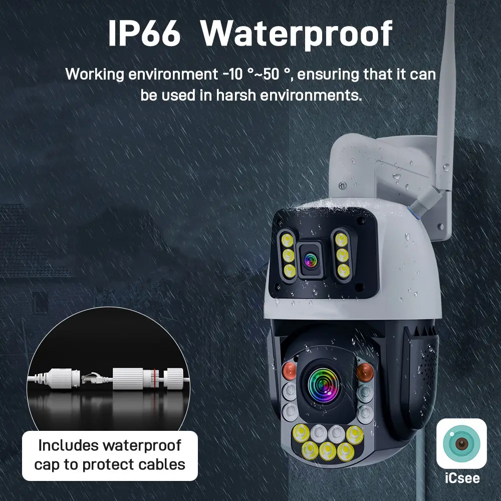 8MP Ultra HD 50X Zoom 4G WiFi Outdoor Network Camera Night Vision Auto Tracking Outdoor Waterproof PTZ Camera
